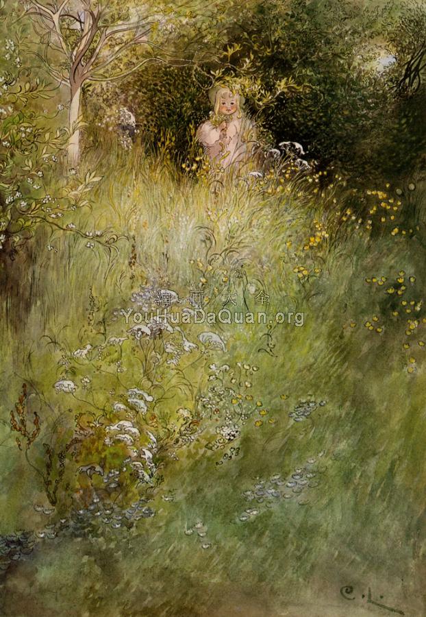 A Fairy, or Kersti, and a View of a Meadow - 卡尔·拉尔森